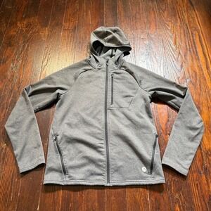 LL Bean Mountain Fleece‎ Full Zip Hoodie Mens Small Gray Sweatshirt Athleisure